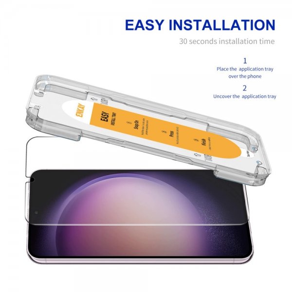 Enkay Samsung Galaxy S22 Plus/Galaxy S23 Plus Skärmskydd med Monteringsram Easy Install