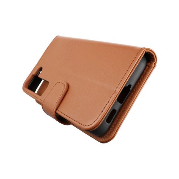 Rvelon Samsung Galaxy S22 Plus Fodral Utfällbart Kortfack Brun