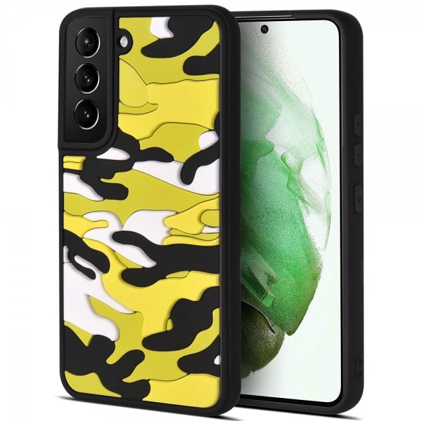 Samsung Galaxy S22 Plus Skal 3D Kamouflage Gul