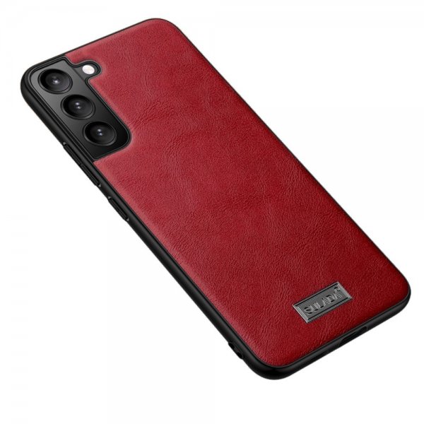 Sulada Samsung Galaxy S22 Plus Skal Lädertextur Röd