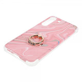 Samsung Galaxy S22 Plus Skal med Ring Marmormönster Rosa