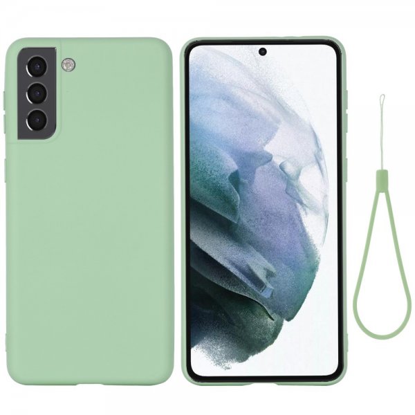 Samsung Galaxy S22 Plus Skal med Strap Silikon Grön