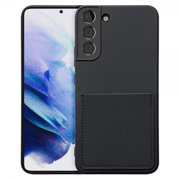 Samsung Galaxy S22 Plus Skal Silikon Kortfack Svart