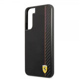 Ferrari Samsung Galaxy S22 Plus Skal Vertical Stripe Metal Logo  Svart