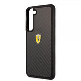 Ferrari Samsung Galaxy S22 Skal Real Carbon Metal Logo Svart
