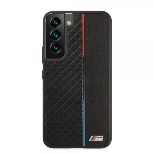 BMW Samsung Galaxy S22 Skal Triangle Pattern & Tricolor Stripe Svart