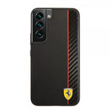 Ferrari Samsung Galaxy S22 Skal Vertical Stripe Metal Logo Svart
