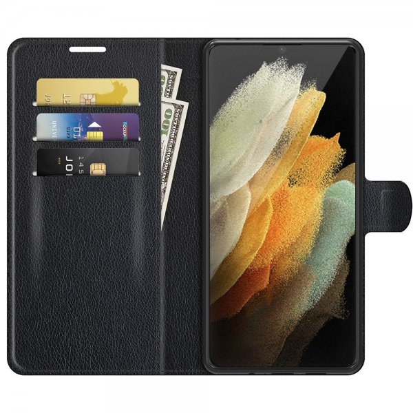 Nordic Covers Samsung Galaxy S22 Ultra Fodral Litchi Raven Black