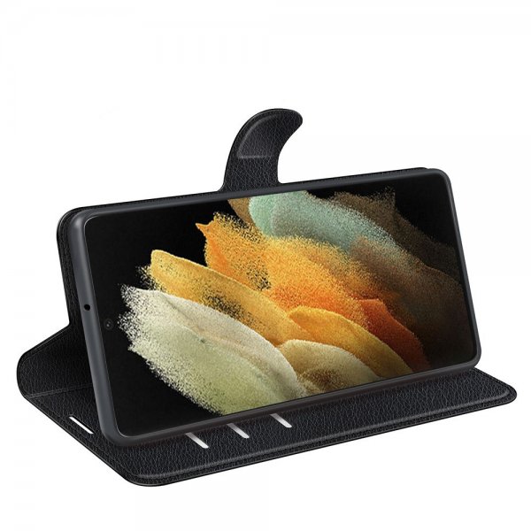 Nordic Covers Samsung Galaxy S22 Ultra Fodral Litchi Raven Black