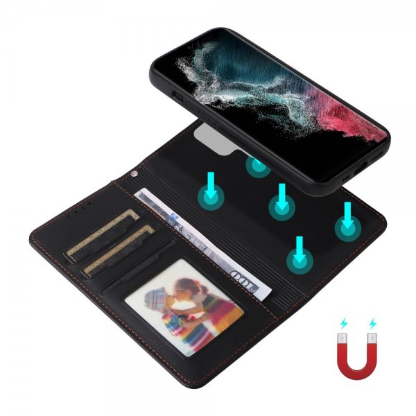 Betopnice Samsung Galaxy S22 Ultra Fodral med Löstagbart Skal 005 Svart