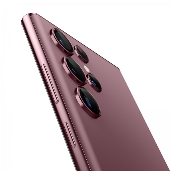 Spigen Samsung Galaxy S22 Ultra Kameraskydd GLAS.tR EZ Fit Optik Pro 2-pack Burgundy