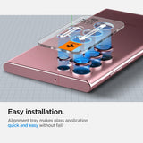 Spigen Samsung Galaxy S22 Ultra Kameraskydd GLAS.tR EZ Fit Optik Pro 2-pack Burgundy