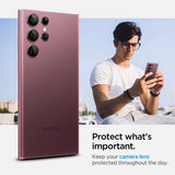 Spigen Samsung Galaxy S22 Ultra Kameraskydd GLAS.tR EZ Fit Optik Pro 2-pack Burgundy