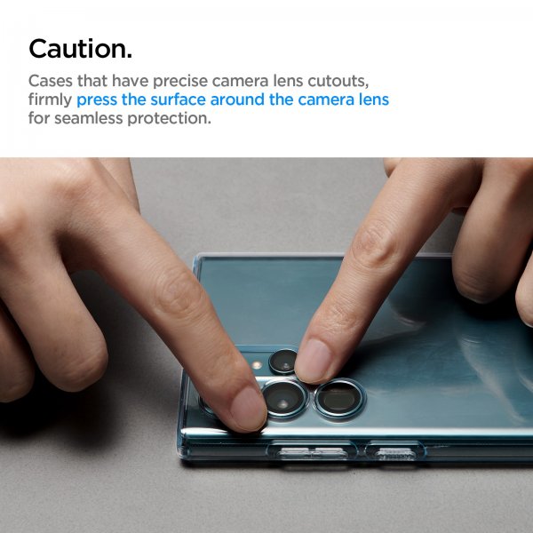 Spigen Samsung Galaxy S22 Ultra Kameraskydd GLAS.tR EZ Fit Optik Pro 2-pack Phantom White