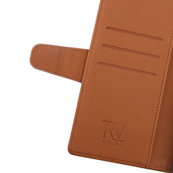 Rvelon Samsung Galaxy S22 Ultra Fodral Utfällbart Kortfack Brun