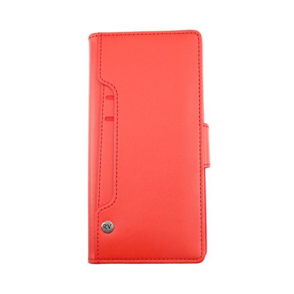 Rvelon Samsung Galaxy S22 Ultra Fodral Utfällbart Kortfack Röd