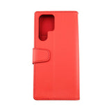 Rvelon Samsung Galaxy S22 Ultra Fodral Utfällbart Kortfack Röd