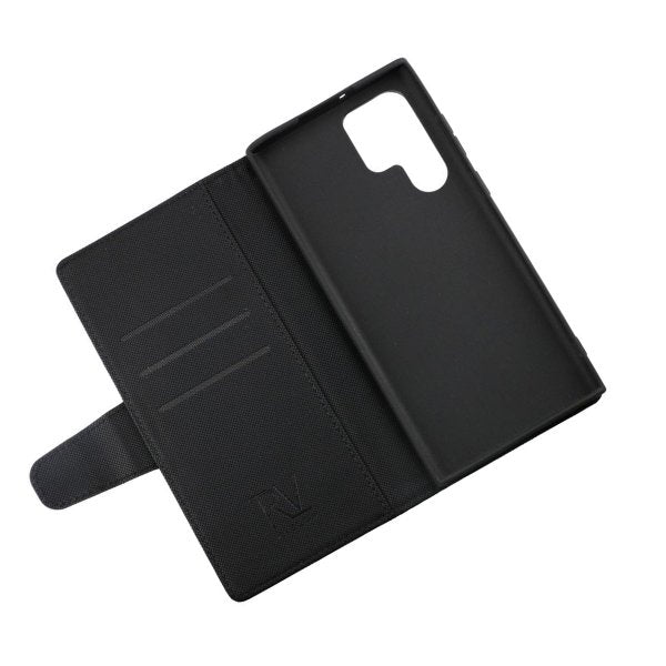 Rvelon Samsung Galaxy S22 Ultra Fodral Utfällbart Kortfack Svart