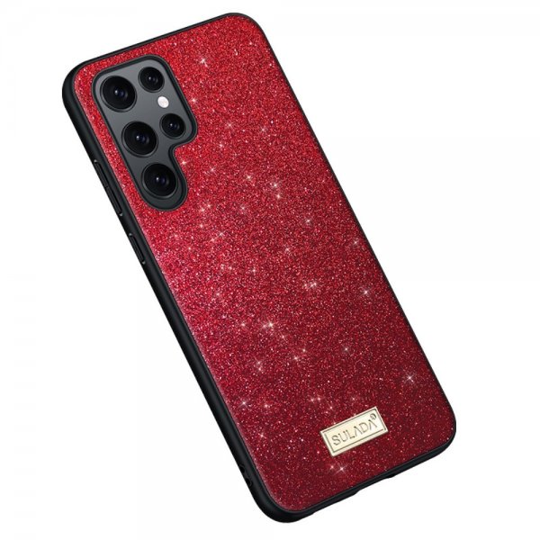 Sulada Samsung Galaxy S22 Ultra Skal Glitter Röd
