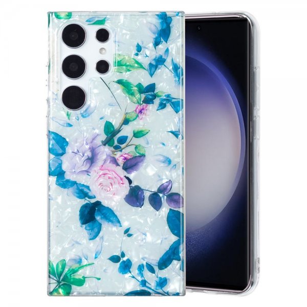 Samsung Galaxy S22 Ultra Skal Marmormönster Rosor