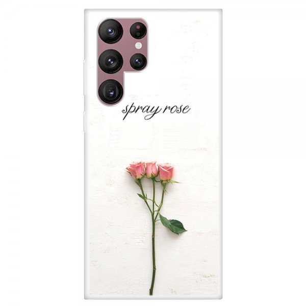 Samsung Galaxy S22 Ultra Skal Motiv Rosa Ros