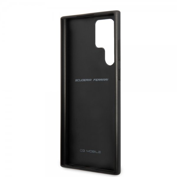 Ferrari Samsung Galaxy S22 Ultra Skal Vertical Stripe Metal Logo Svart