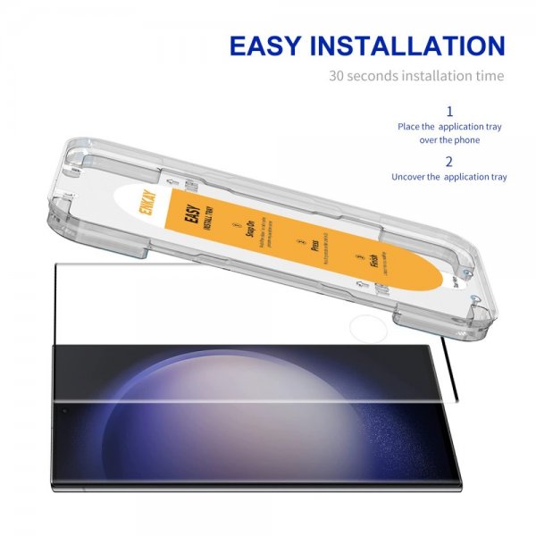 Enkay Samsung Galaxy S22 Ultra Skärmskydd med Monteringsram Easy Install