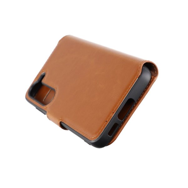 Rvelon Samsung Galaxy S23 Fodral Utfällbart Kortfack Brun