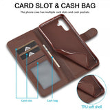 Lc.Imeeke Samsung Galaxy S23 FE Fodral med Kortfack Stativfunktion Brun