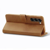 Lc.Imeeke Samsung Galaxy S23 Fodral med Kortfack Stativfunktion Brun