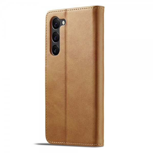Lc.Imeeke Samsung Galaxy S23 Fodral med Kortfack Stativfunktion Brun