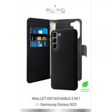 Puro Samsung Galaxy S23 Fodral Wallet Detachable 2 in 1 Svart