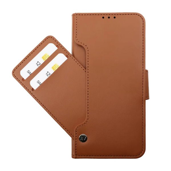 Rvelon Samsung Galaxy S23 Plus Fodral Utfällbart Kortfack Brun