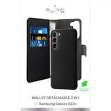 Puro Samsung Galaxy S23 Plus Fodral Wallet Detachable 2 in 1 Svart