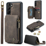 CaseMe Samsung Galaxy S23 Plus Skal C20 Kortfack Dragkedja Kaffe