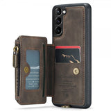 CaseMe Samsung Galaxy S23 Plus Skal C20 Kortfack Dragkedja Kaffe