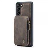 CaseMe Samsung Galaxy S23 Plus Skal C20 Kortfack Dragkedja Kaffe