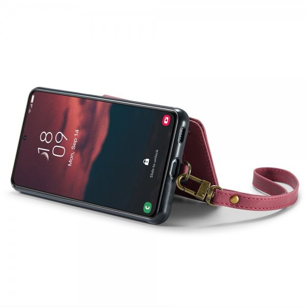 CaseMe Samsung Galaxy S23 Plus Skal C20 Kortfack Dragkedja Röd