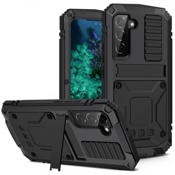 R-JUST Samsung Galaxy S23 Plus Skal Metall Stöttåligt Svart