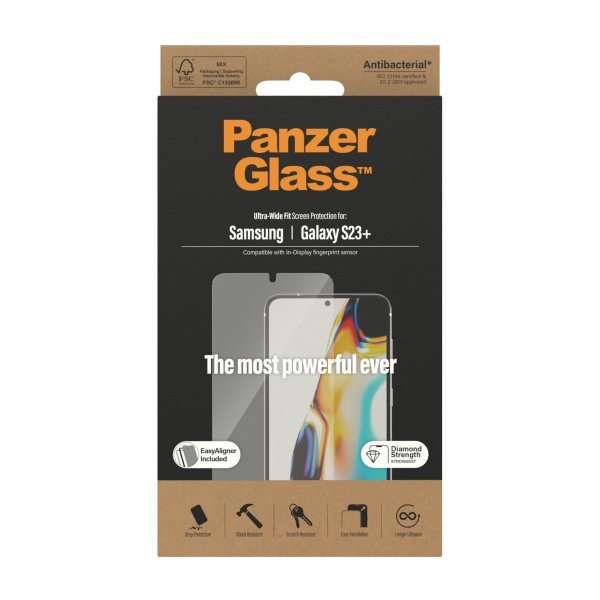 PanzerGlass Samsung Galaxy S23 Plus Skärmskydd Ultra-Wide Fit EasyAligner