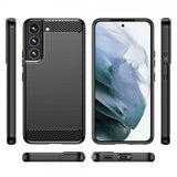 Samsung Galaxy S23 Skal Borstad Kolfibertextur Svart