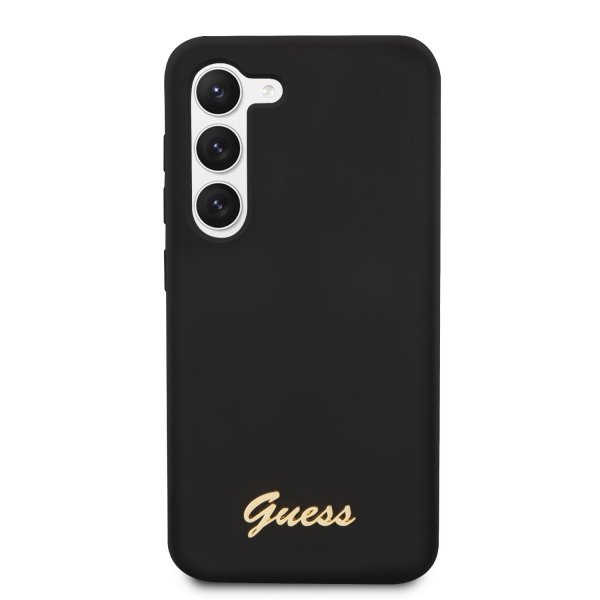 Guess Samsung Galaxy S23 Skal Liquid Silicone Metal Logo Svart