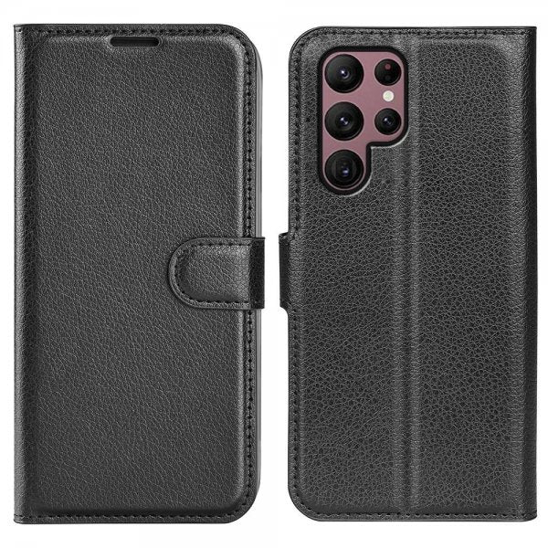 Nordic Covers Samsung Galaxy S23 Ultra Fodral Litchi Raven Black