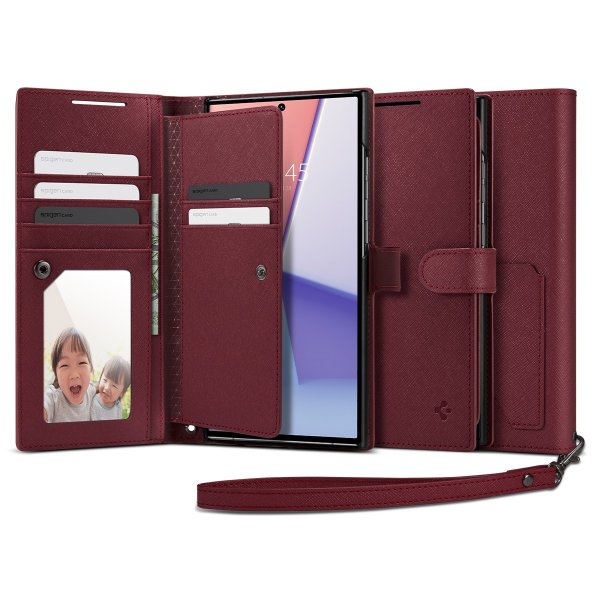 Spigen Samsung Galaxy S23 Ultra Fodral Wallet S Plus Burgundy