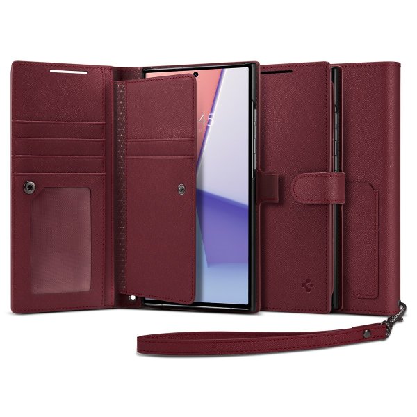 Spigen Samsung Galaxy S23 Ultra Fodral Wallet S Plus Burgundy