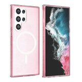 Samsung Galaxy S23 Ultra Skal Glitter MagSafe Rosa