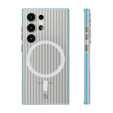 Rvelon Samsung Galaxy S23 Ultra Skal Korrugerad MagSafe Blå