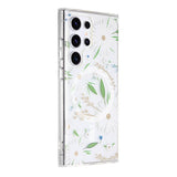 Samsung Galaxy S23 Ultra Skal Blommönster MagSafe Vit
