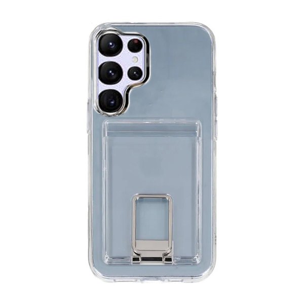 Rvelon Samsung Galaxy S23 Ultra Skal med Stativ Korthållare Transparent