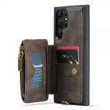 CaseMe Samsung Galaxy S23 Ultra Skal C20 Kortfack Dragkedja Kaffe
